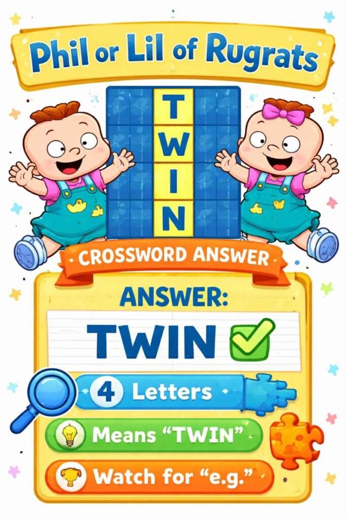Phil or Lil of Rugrats Crossword